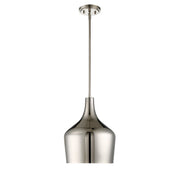 Metal Teardrop 10" 1-Light Pendant in Polished Nickel