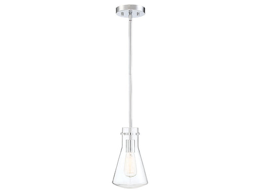 Clear Geometric Glass 6" 1-Light Mini Pendant in Chrome
