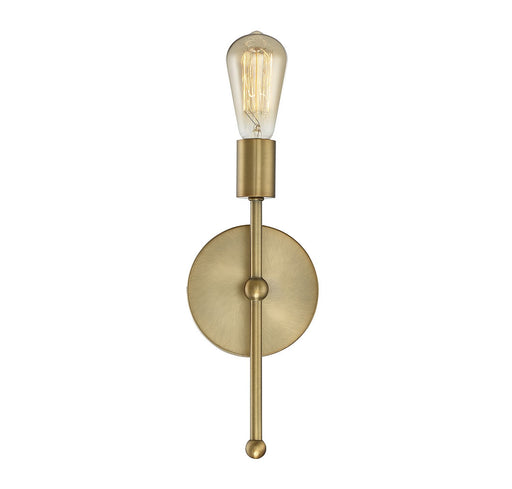 Slim Profile Exposed Bulb 1-Light Wall Sconce in Natural Brass