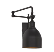 Industrial Dome 1-Light Swing Arm Wall Lamp in Oil Rubbed Bronze