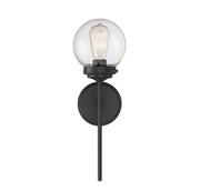 Tall Clear Glass 18" 1-Light Wall Sconce in Oil Rubbed Bronze