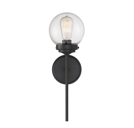 Tall Clear Glass 18" 1-Light Wall Sconce in Oil Rubbed Bronze
