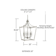 Stanton 8-Light Chandelier in Brushed Nickel