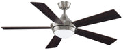 Celano 52" Ceiling Fan with LED Light in Brushed Nickel / Cherry/Dark Walnut Blades