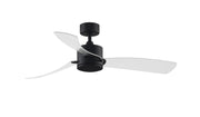 SculptAire 52" Ceiling Fan with LED Light in Black / Clear Blades