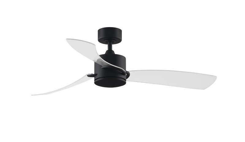 SculptAire 52" Ceiling Fan with LED Light in Black / Clear Blades