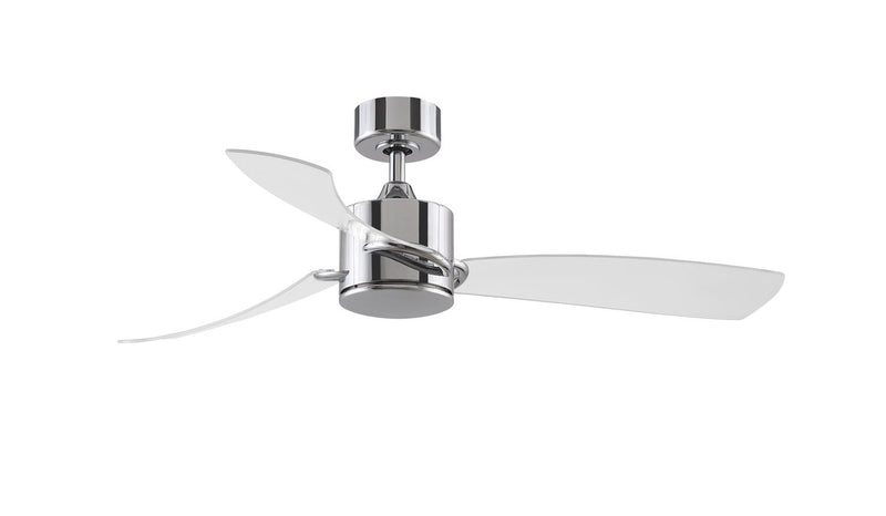 SculptAire 52" Ceiling Fan with LED Light in Chrome / Clear Blades