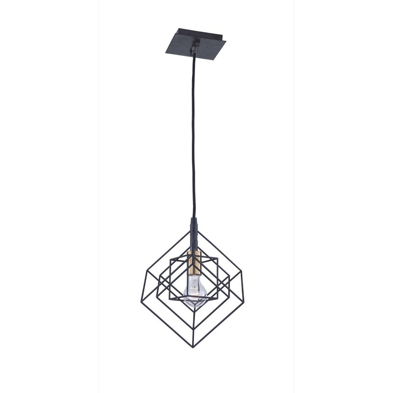 Artistry Smoked Glass Mini Pendant in Matte Black and Harvest Brass