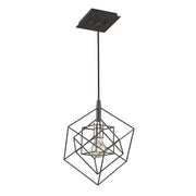 Artistry Smoked Glass Mini Pendant in Matte Black and Polished Nickel