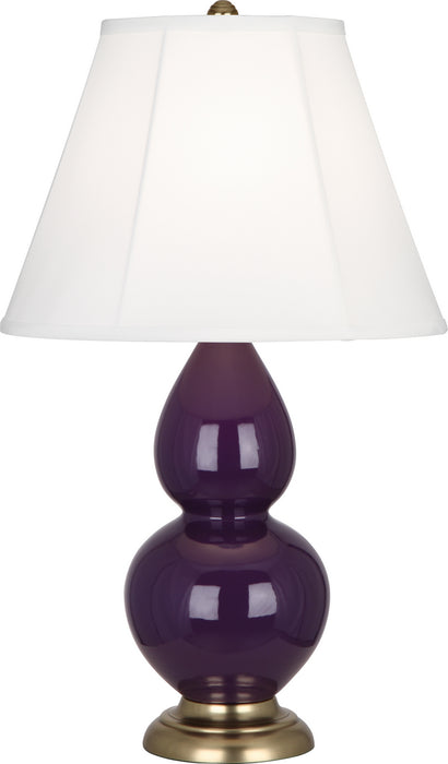 Small Double Gourd Accent Lamp with Ivory Stretched Fabric Shade - Lamps Expo