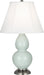 Small Double Gourd Accent Lamp with Ivory Stretched Fabric Shade - Lamps Expo