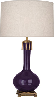 Athena Table Lamp with Open Weave Heather Linen Shade - Lamps Expo