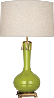 Athena Table Lamp with Open Weave Heather Linen Shade - Lamps Expo