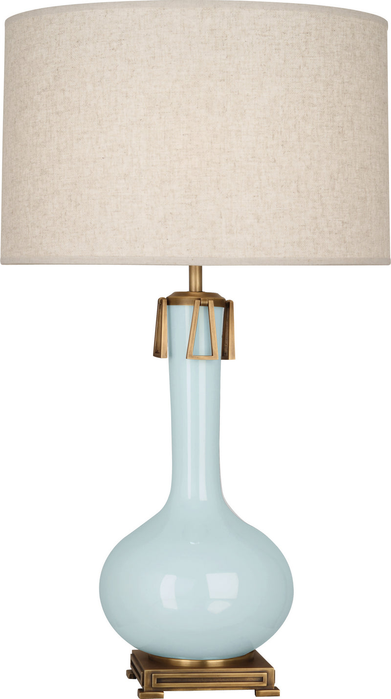 Athena Table Lamp with Open Weave Heather Linen Shade - Lamps Expo
