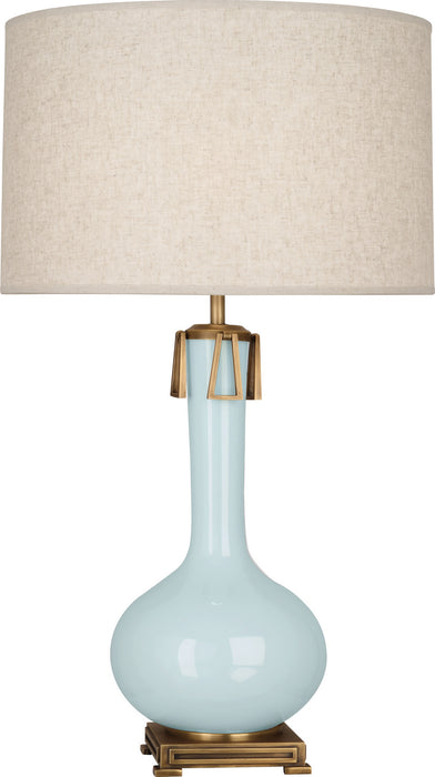 Athena Table Lamp with Open Weave Heather Linen Shade - Lamps Expo