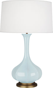 Pike Table Lamp with Pearl Dupoini Fabric Shade - Lamps Expo
