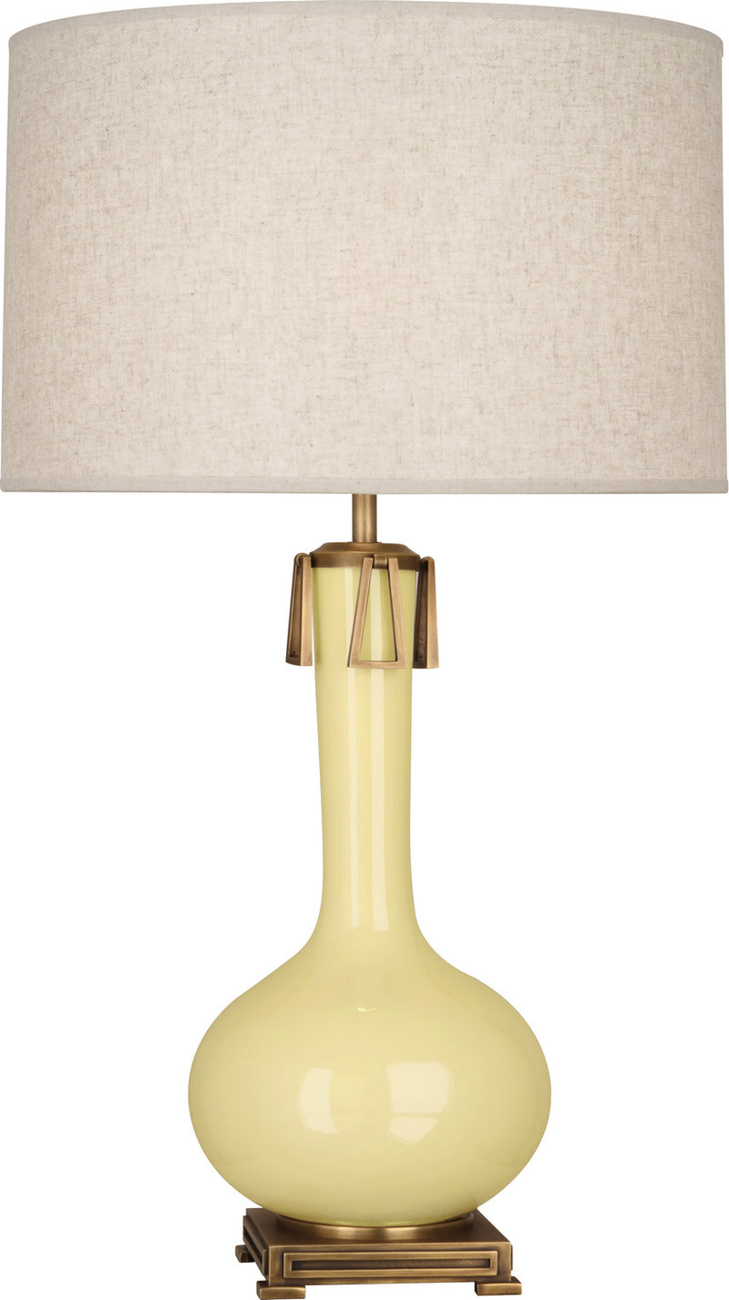 Athena Table Lamp with Open Weave Heather Linen Shade - Lamps Expo