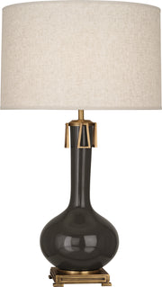 Athena Table Lamp with Open Weave Heather Linen Shade - Lamps Expo