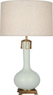Athena Table Lamp with Open Weave Heather Linen Shade - Lamps Expo