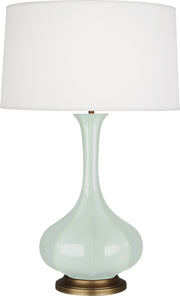 Pike Table Lamp with Pearl Dupoini Fabric Shade - Lamps Expo