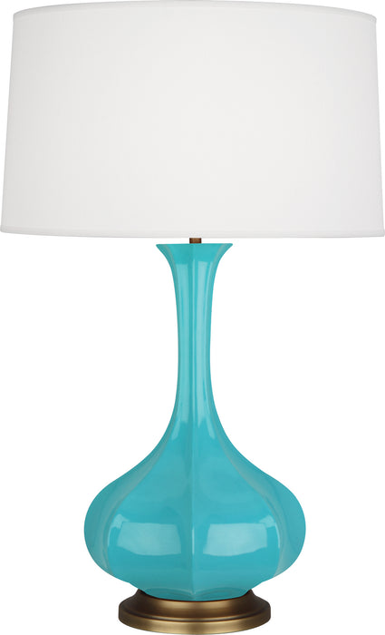 Pike Table Lamp with Pearl Dupoini Fabric Shade - Lamps Expo