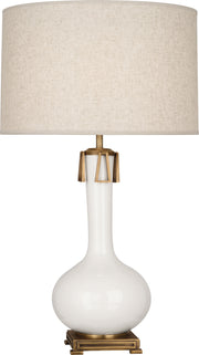 Athena Table Lamp with Open Weave Heather Linen Shade - Lamps Expo