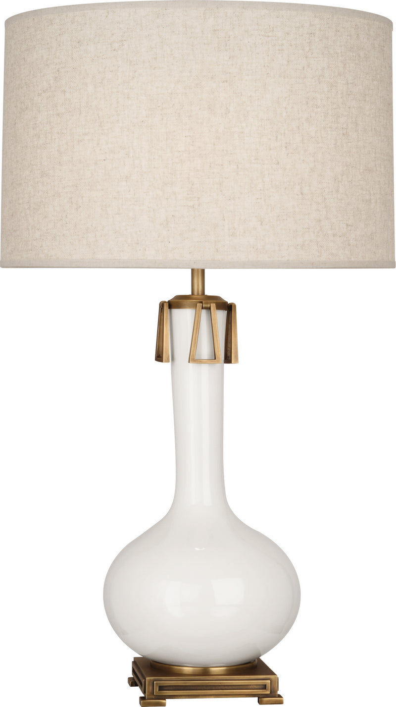 Athena Table Lamp with Open Weave Heather Linen Shade - Lamps Expo
