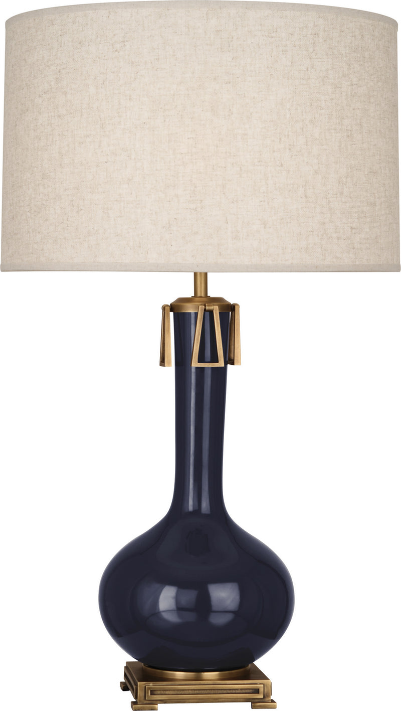 Athena Table Lamp with Open Weave Heather Linen Shade - Lamps Expo