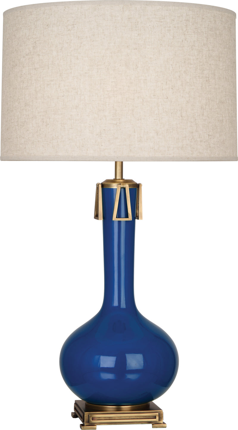Athena Table Lamp with Open Weave Heather Linen Shade - Lamps Expo
