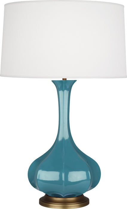 Pike Table Lamp with Pearl Dupoini Fabric Shade - Lamps Expo