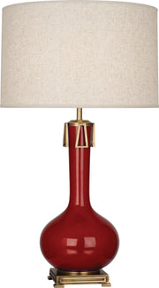 Athena Table Lamp with Open Weave Heather Linen Shade - Lamps Expo
