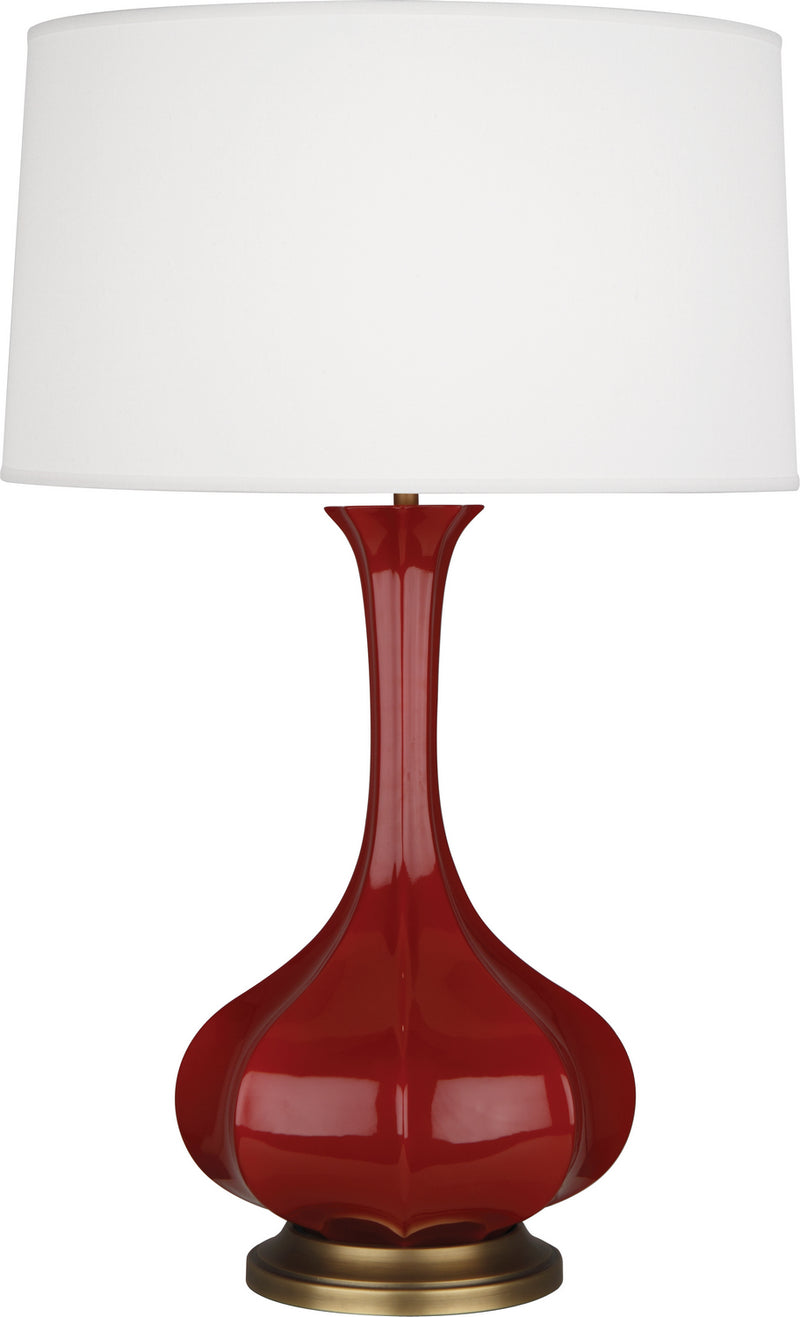 Pike Table Lamp with Pearl Dupoini Fabric Shade - Lamps Expo