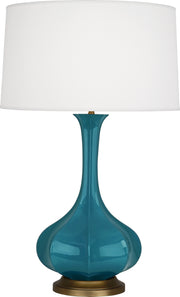 Pike Table Lamp with Pearl Dupoini Fabric Shade - Lamps Expo