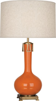 Athena Table Lamp with Open Weave Heather Linen Shade - Lamps Expo