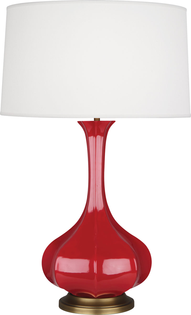 Pike Table Lamp with Pearl Dupoini Fabric Shade - Lamps Expo