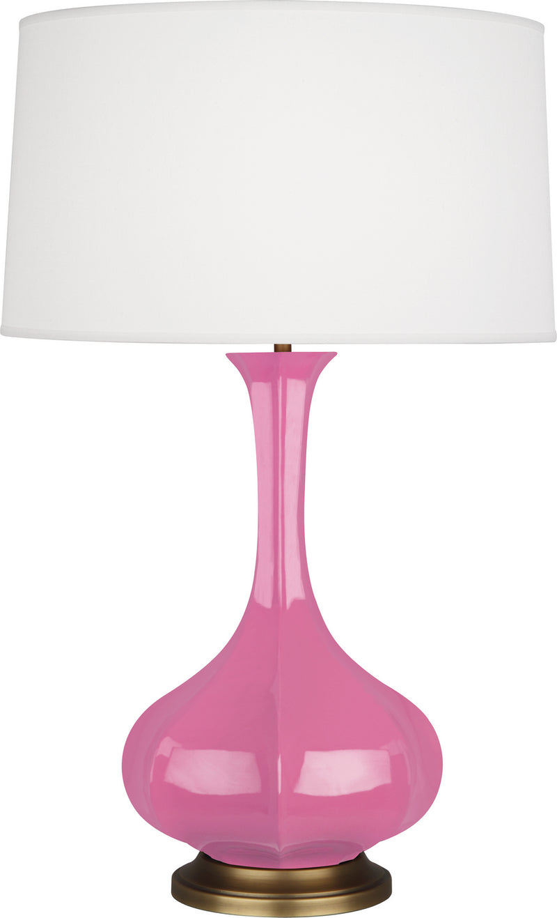 Pike Table Lamp with Pearl Dupoini Fabric Shade - Lamps Expo