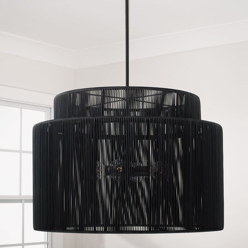 Jasper 4-Light Outdoor Pendant in Oynx and Black