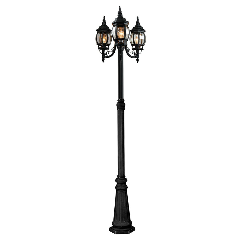 Classico 21" 3-Light Outdoor Post Light in Black