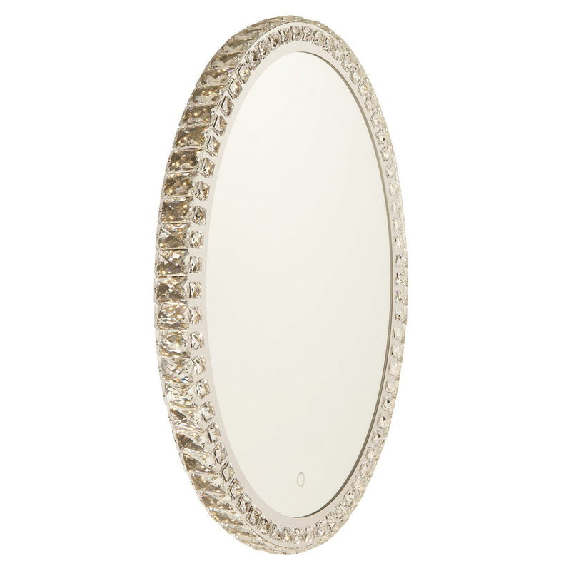 Reflections 23.5" x 29.5" Oval Crystal LED Lighted Mirror in Crystal