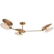 Osiris Large Asymmetric 3-Light Semi-Flush Mount in Hand-Rubbed Antique Brass