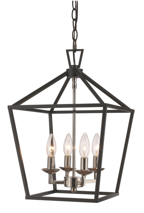Lacey 4-Light Pendant in Polished Chrome / Black