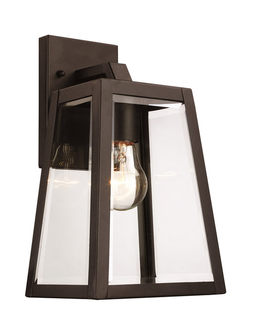 Obsidian 1-Light Wall Lantern in Black with Clear Glass