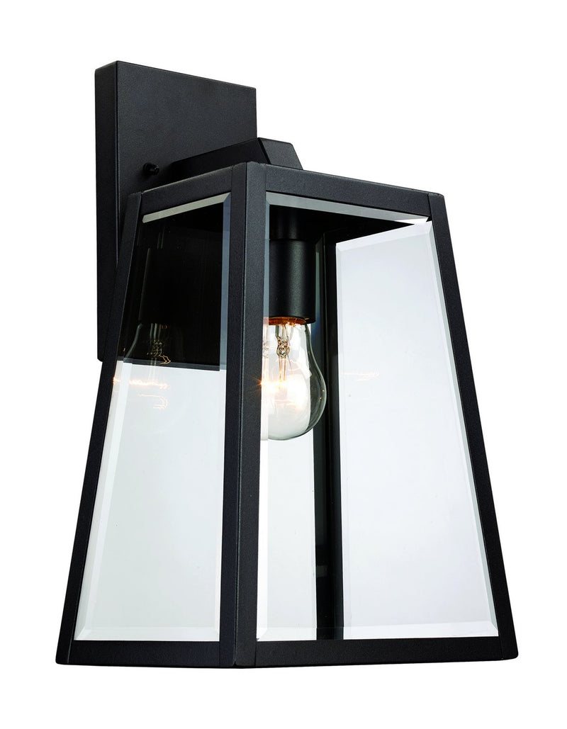 Obsidian 1-Light 14.5" Outdoor Wall Lantern in Black