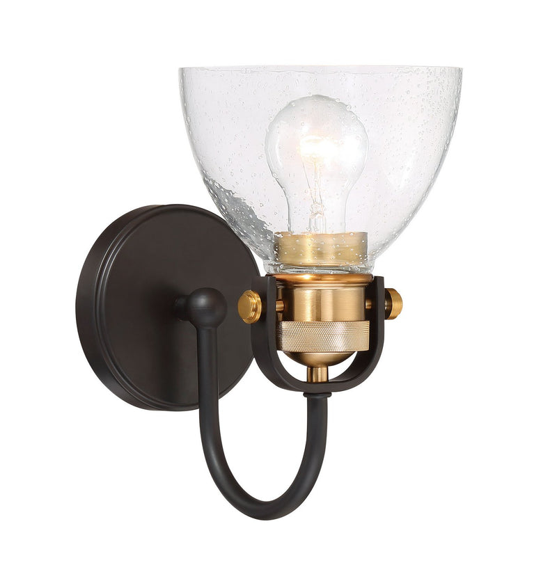 Monico Bath Sconce in Bronze w/Brass