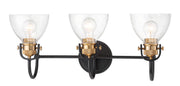 Monico 3-Light Bath Vanity Light in Bronze w/Brass