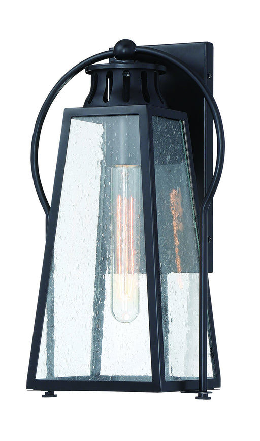 Halder Bridge 1-Light Outdoor Wall Mount in Coal & Clear Seeded Glass