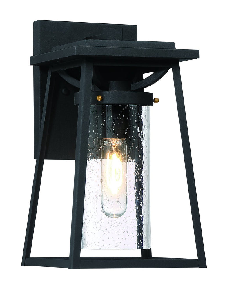 Lanister Court Large Outdoor Wall Lantern in Sand Black w/Gold Highllights