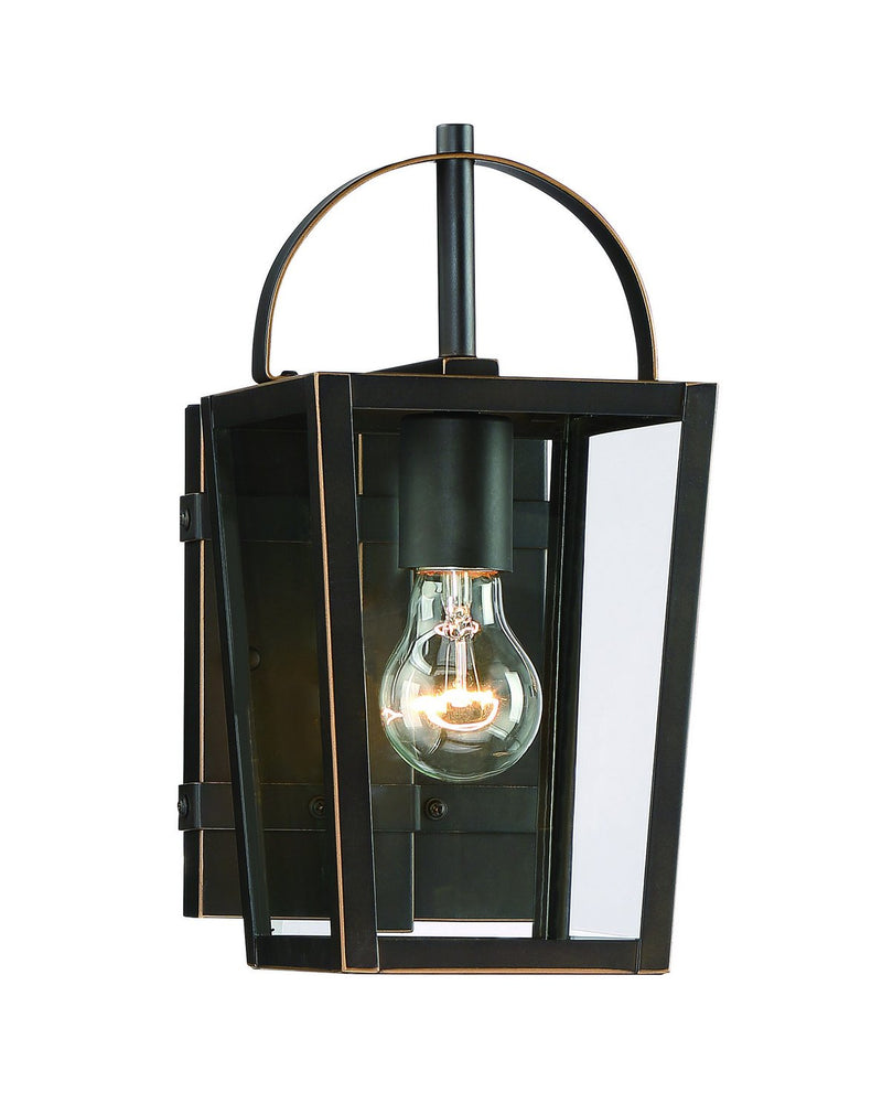 Rangeline Outdoor Wall Lantern in Oil Rubbed Bronze w/Gold Highlights