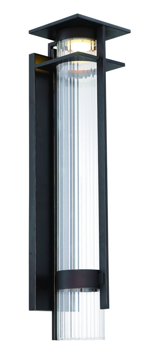 Kittner Large LED Outdoor Wall Sconce in Oil Rubbed Bronze and Gold Highlights