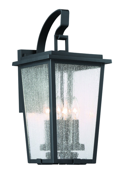 Cantebury 4-Light Outdoor Wall Mount in Coal with Gold & Clear Seeded Glass